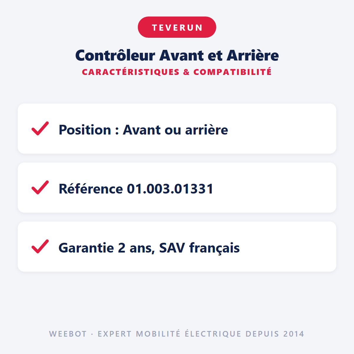 Contrôleur Avant et Arrière pour Trottinette Electrique Teverun Suprême Plus Modèle 2024 - Weebot