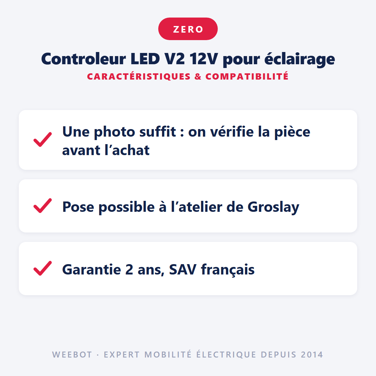Controleur LED V2 12V pour éclairage pour Trottinette Électrique Z8 Z9 Z10 - Weebot