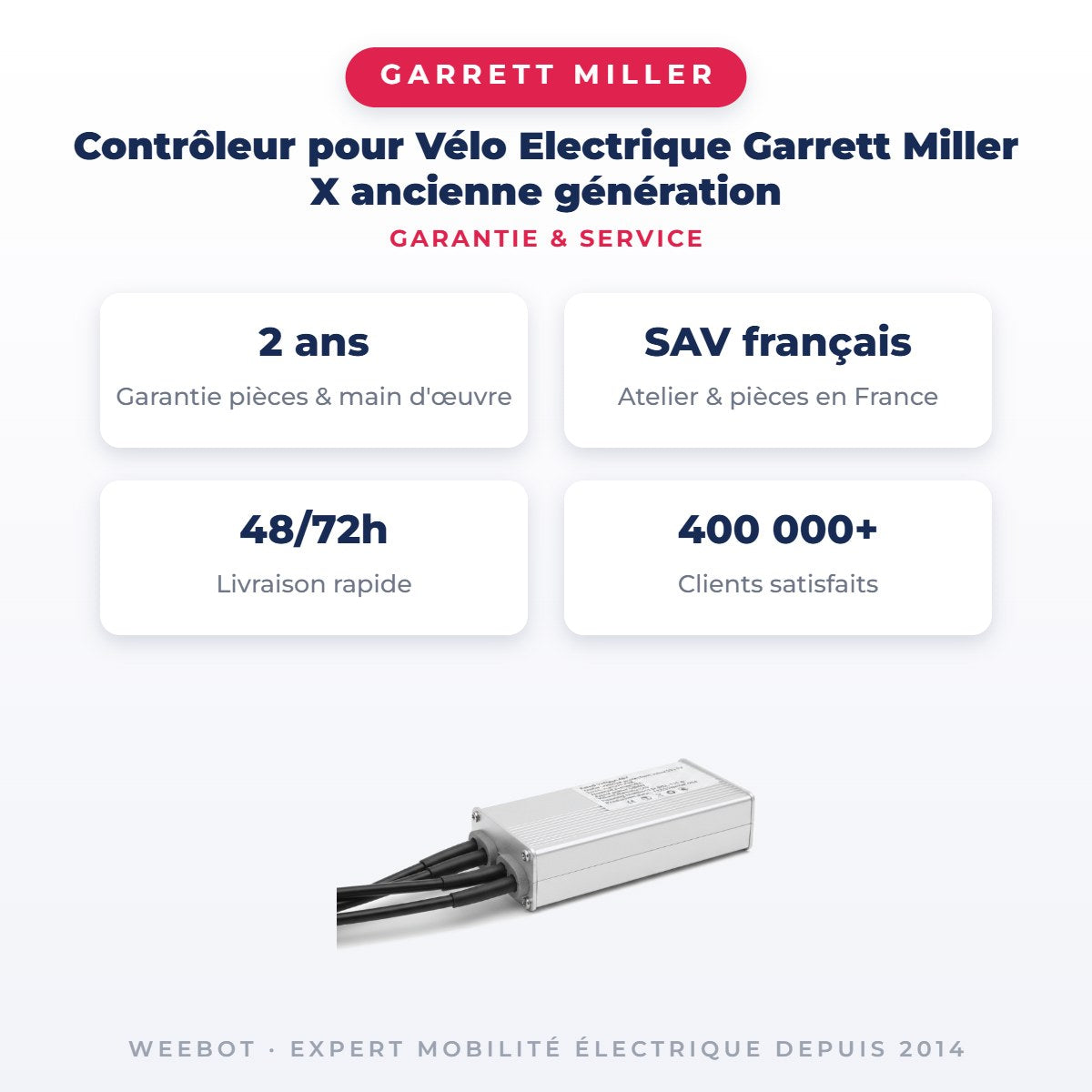 Contrôleur pour Vélo Electrique Garrett Miller X ancienne génération — garantie 2 ans pièces et main d'œuvre : SAV français
