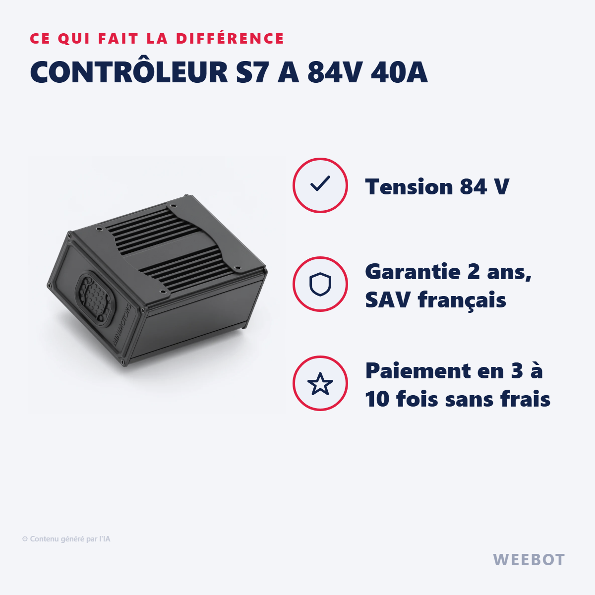 Contrôleur S7 A 84V 40A : les points forts