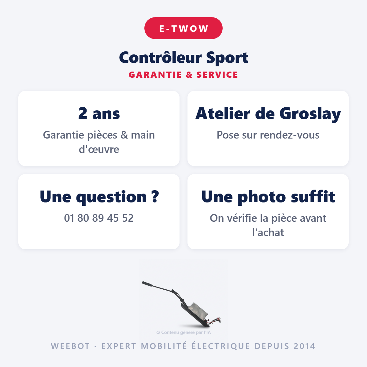 Contrôleur Sport : garantie 2 ans et service après-vente