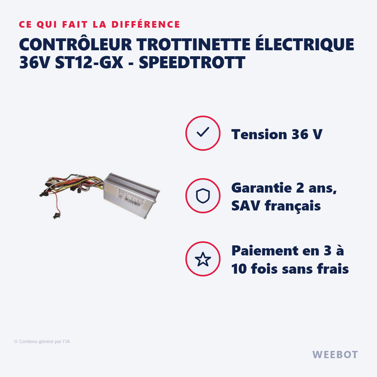 Contrôleur Trottinette Électrique 36V ST12-GX - SpeedTrott : les points forts