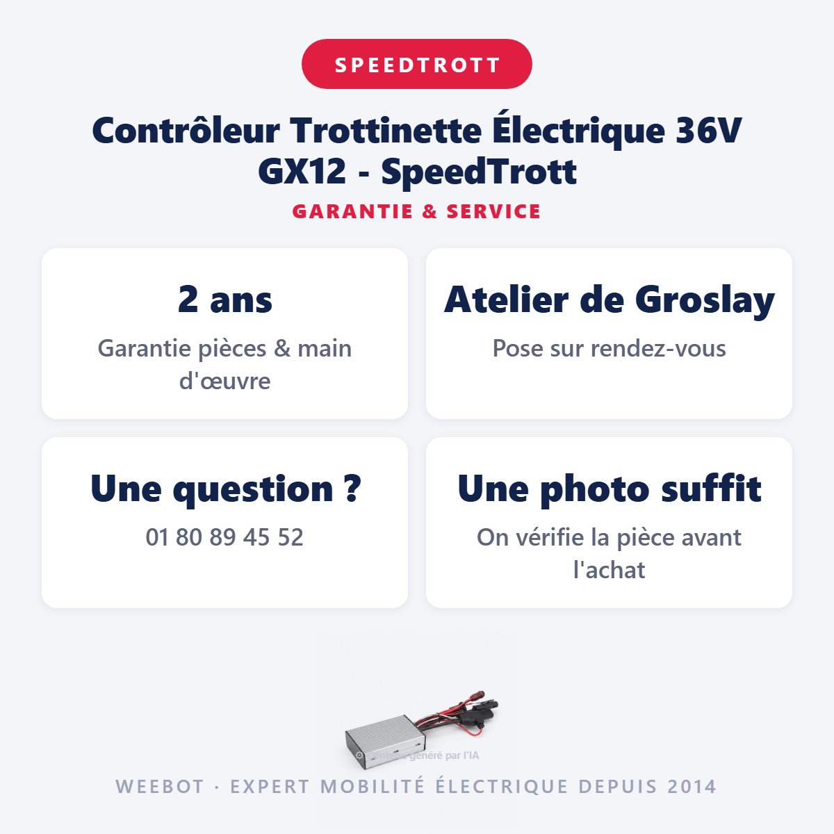 Contrôleur Trottinette Électrique 36V GX12 - SpeedTrott : garantie 2 ans et service après-vente