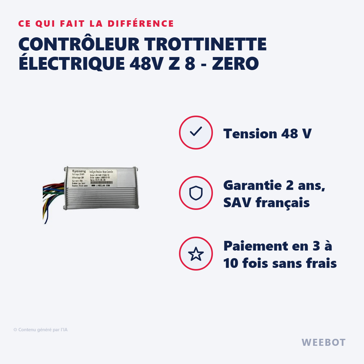 Contrôleur Trottinette Électrique 48V Z 8 - Zero : les points forts