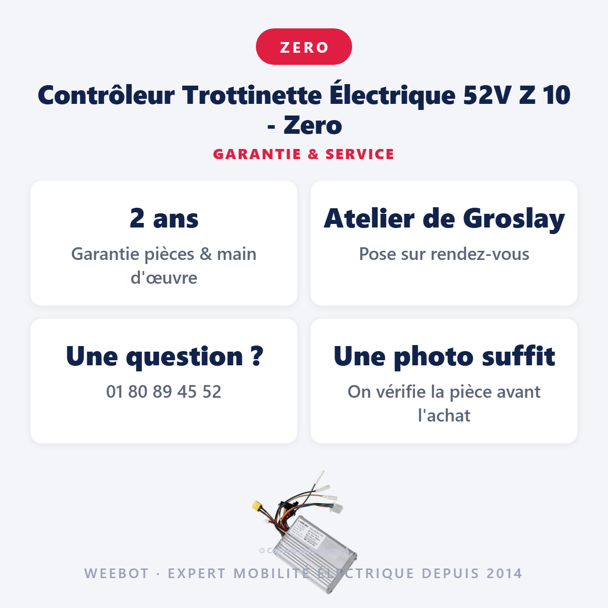 Contrôleur Trottinette Électrique 52V Z 10 - Zero : garantie 2 ans et service après-vente