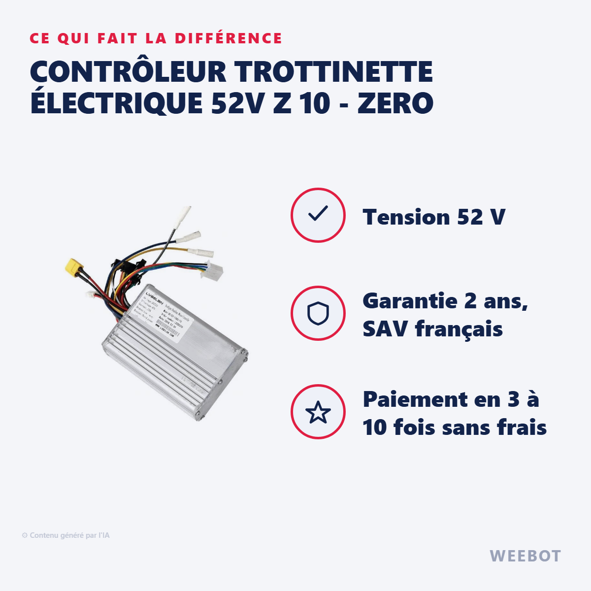 Contrôleur Trottinette Électrique 52V Z 10 - Zero : les points forts