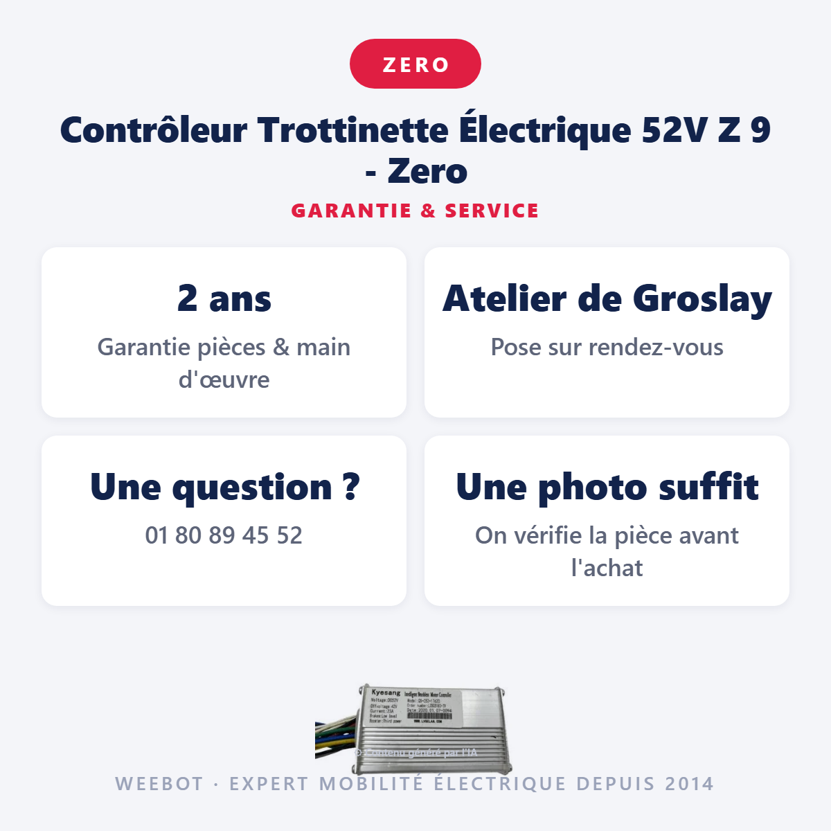 Contrôleur Trottinette Électrique 52V Z 9 - Zero : garantie 2 ans et service après-vente