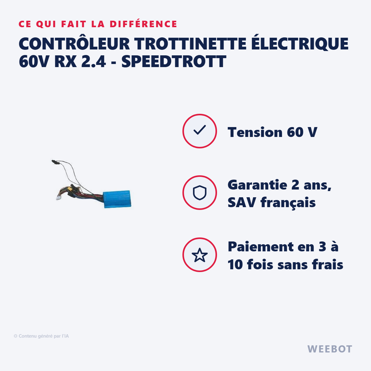 Contrôleur Trottinette Électrique 60V RX 2.4 - SpeedTrott : les points forts
