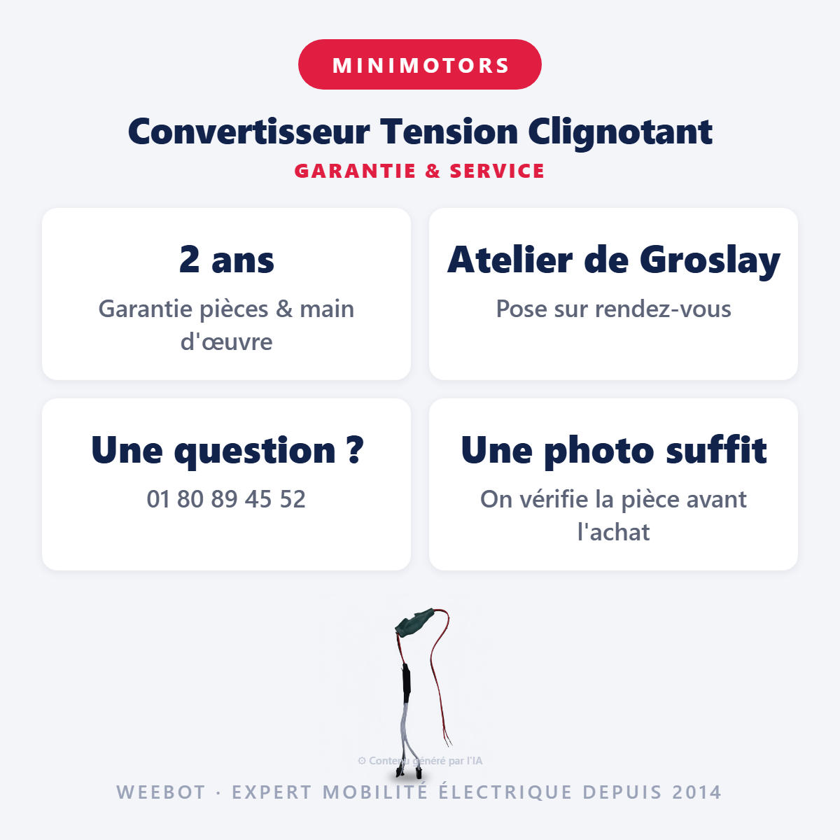 Convertisseur Tension Clignotant : garantie 2 ans et service après-vente