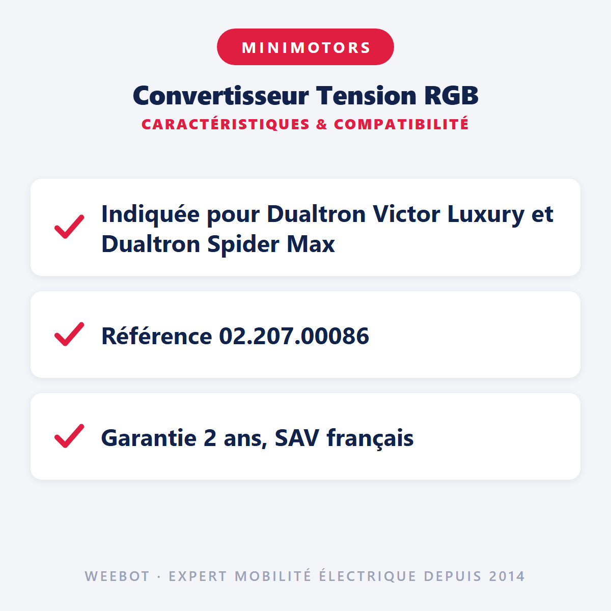 Convertisseur Tension RGB pour Trottinette Electrique Dualtron Victor Luxury et Spider Max - Weebot