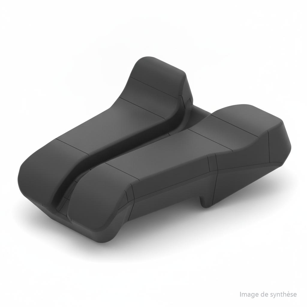 Dessin technique en 3D d'un coussin de selle pour trottinette électrique Dualtron X