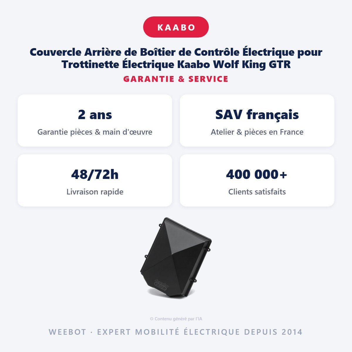 Couvercle Arrière de Boîtier de Contrôle Électrique pour Trottinette Électrique Kaabo Wolf King GTR - Weebot
