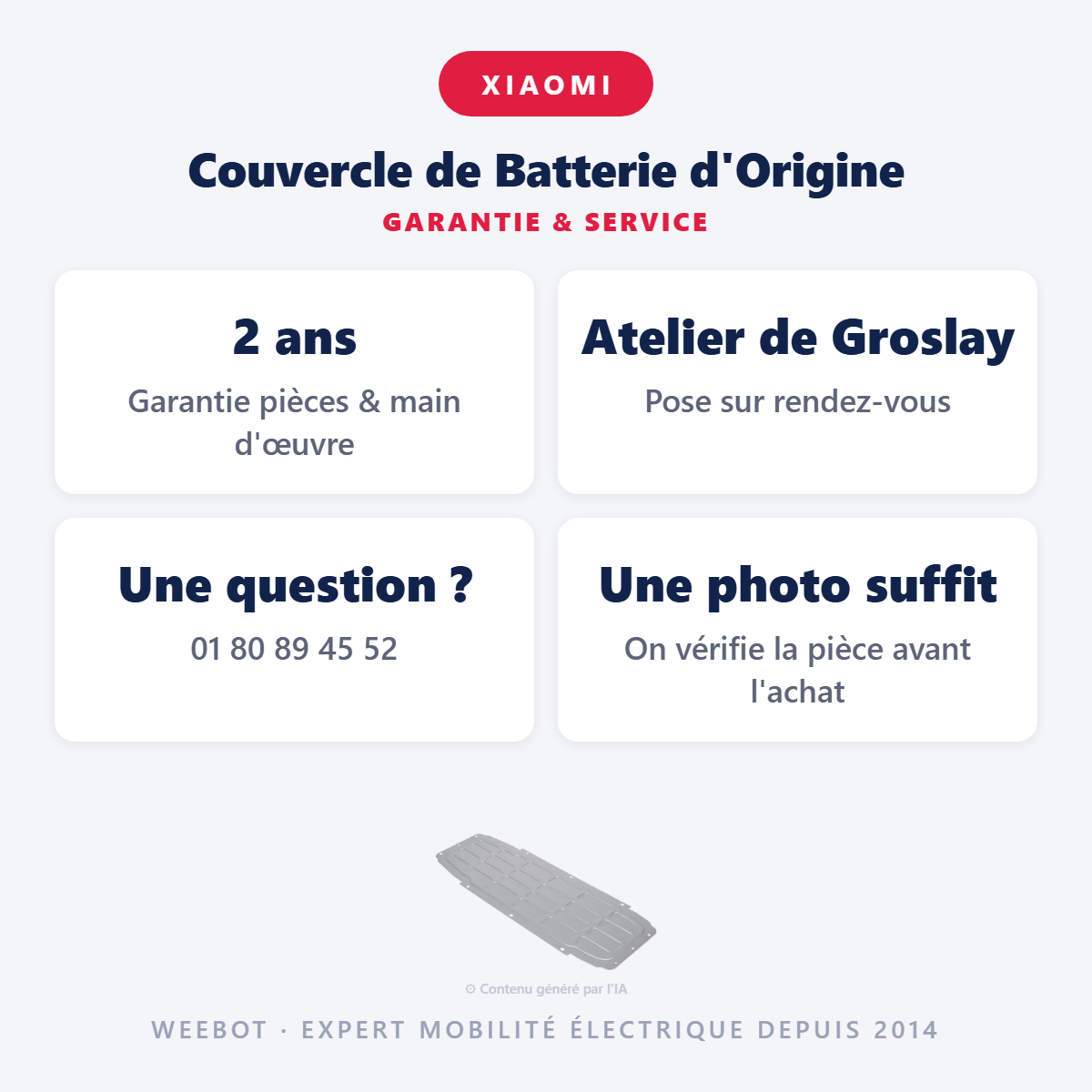 Couvercle de Batterie d'Origine : garantie 2 ans et service après-vente