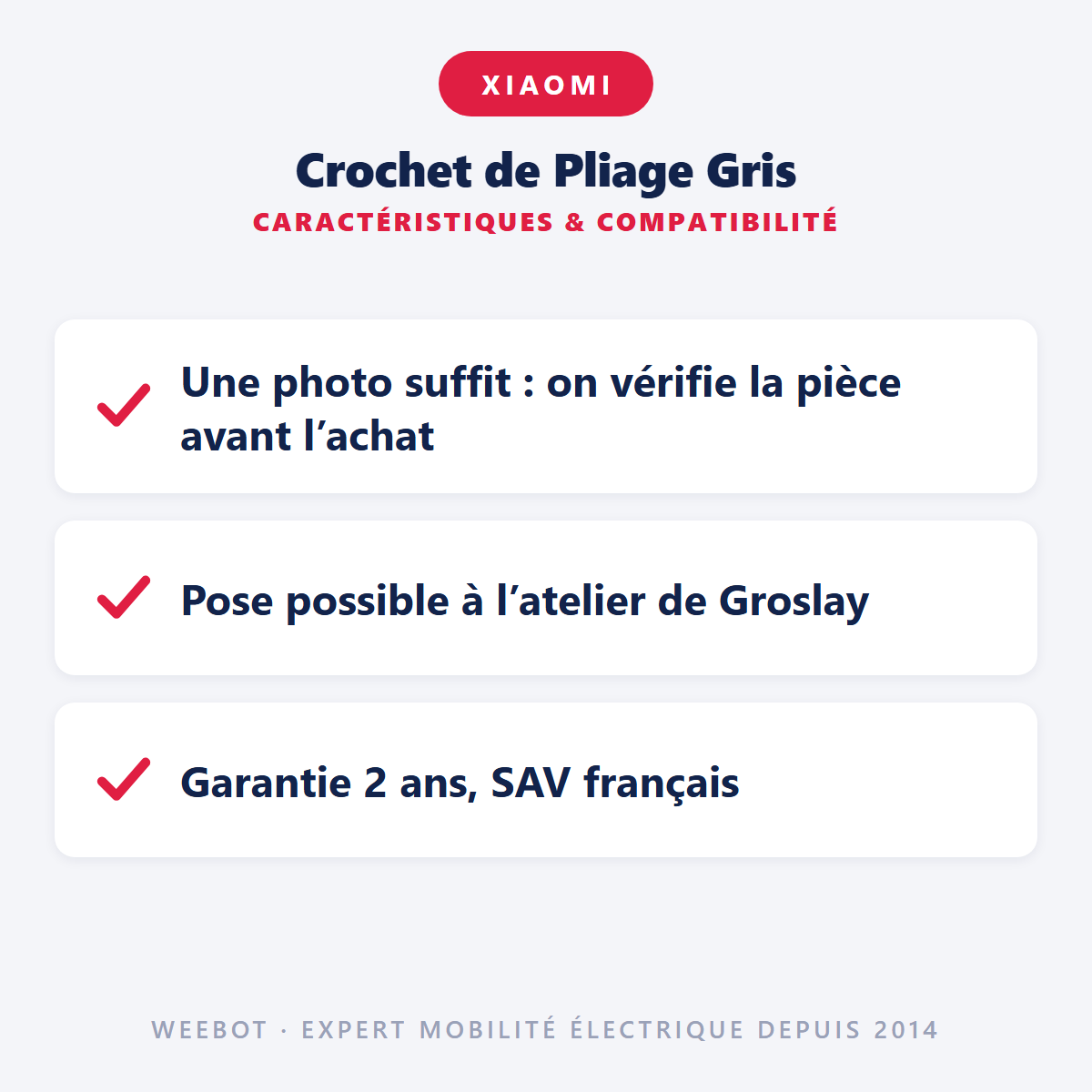 Crochet de Pliage Gris : caractéristiques et compatibilité