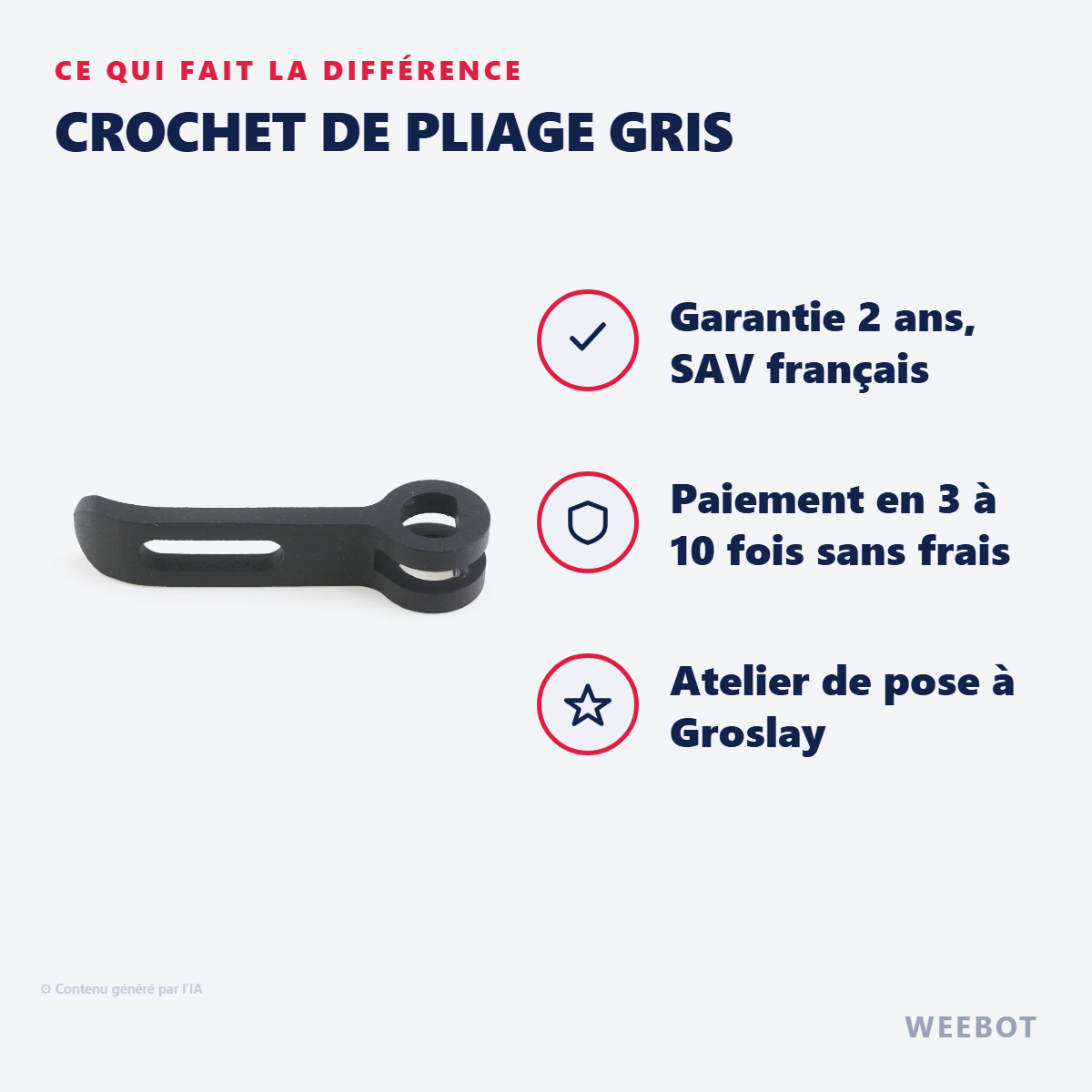 Crochet de Pliage Gris : les points forts