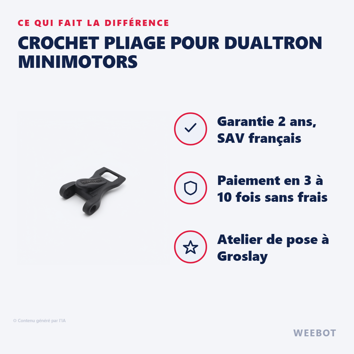 Crochet Pliage pour Dualtron Minimotors : les points forts
