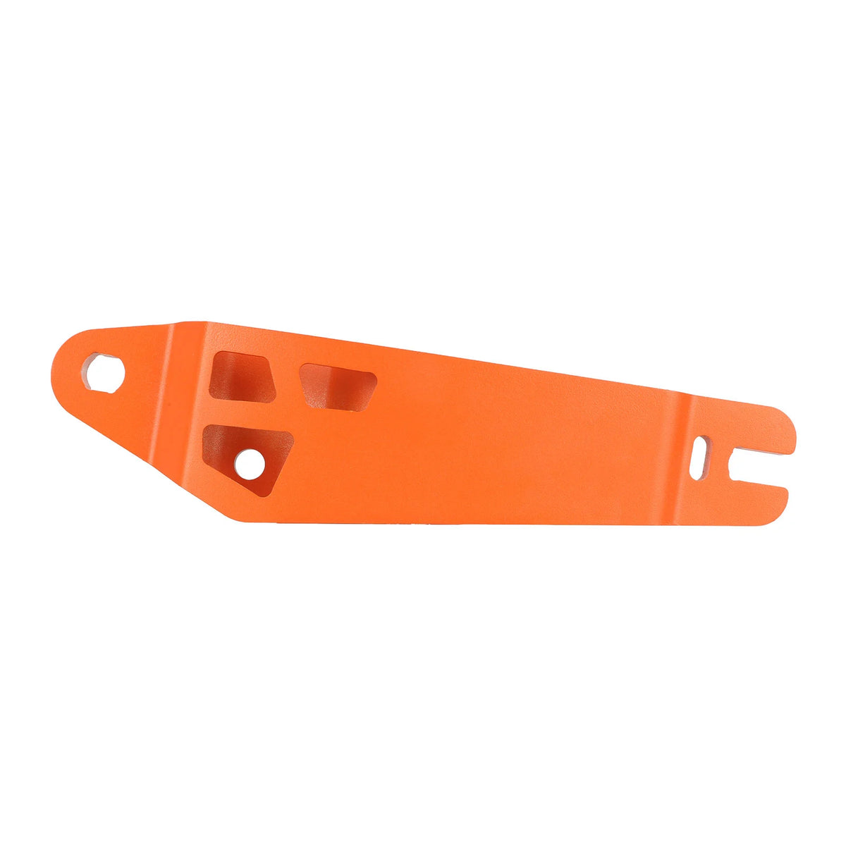 Bras de suspension arrière gauche orange pour trottinette électrique sur fond blanc