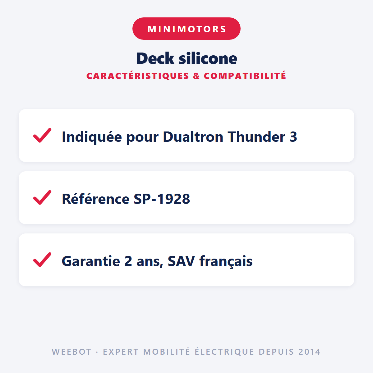 Deck silicone pour Trottinette Électrique Dualtron Thunder 3 - Weebot