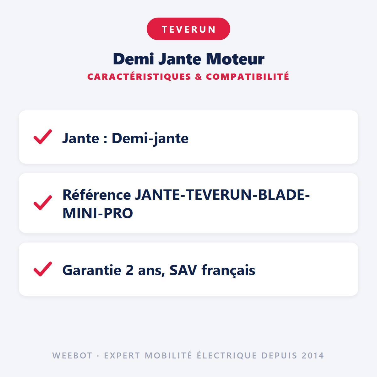 Demi Jante Moteur pour Trottinette Électrique Teverun Blade Pro - Weebot