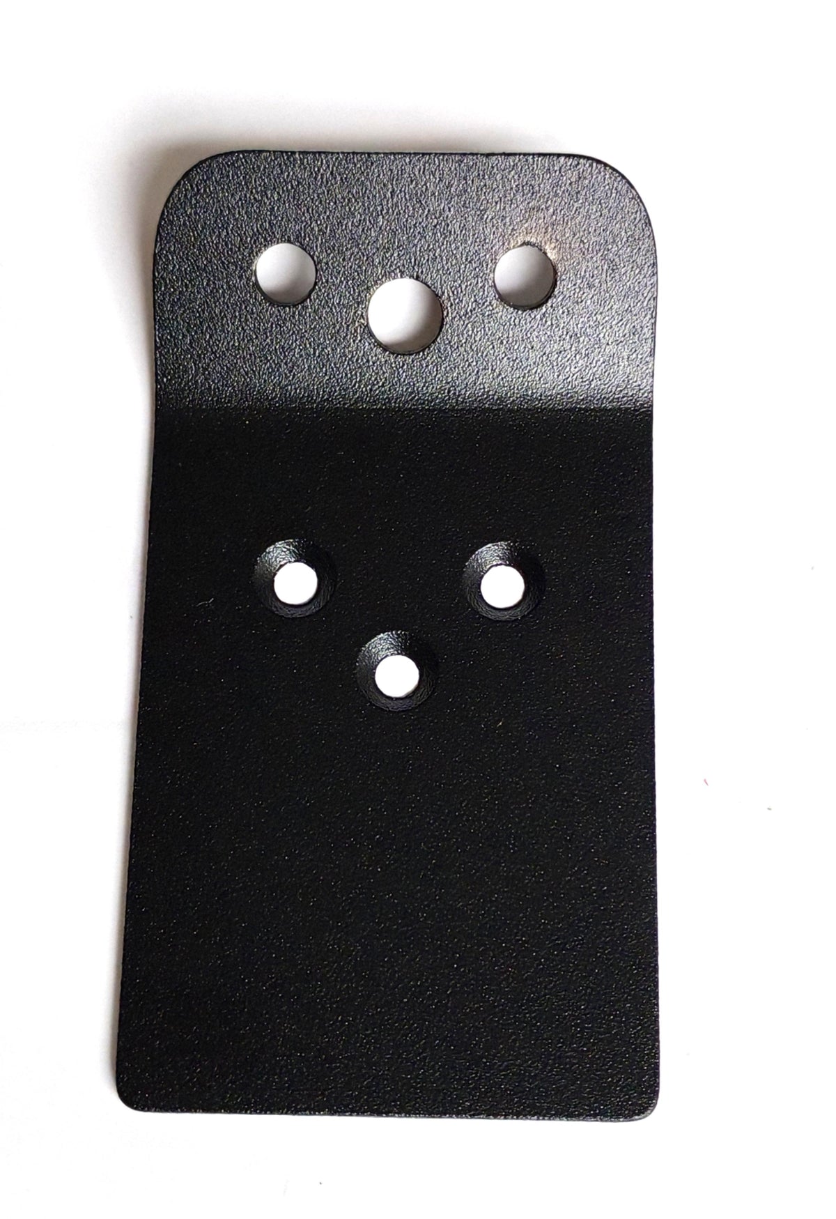 Plaque d'immatriculation métallique noire perforée pour trottinette électrique Dualtron vue de face