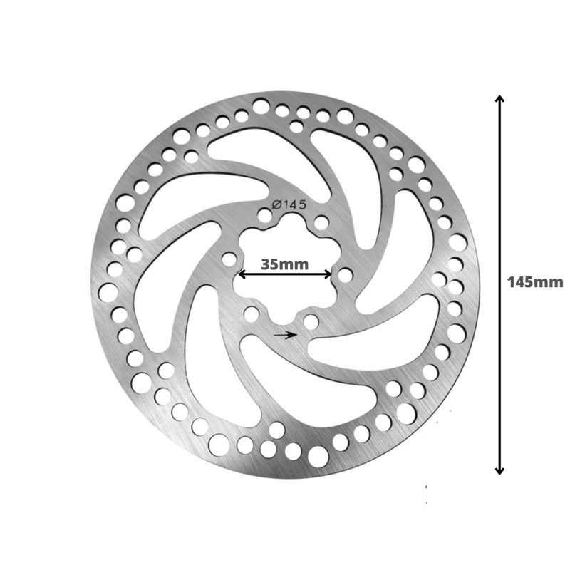Disque de Frein Hexagonale 145 mm pour Trottinette Kaabo et Zero