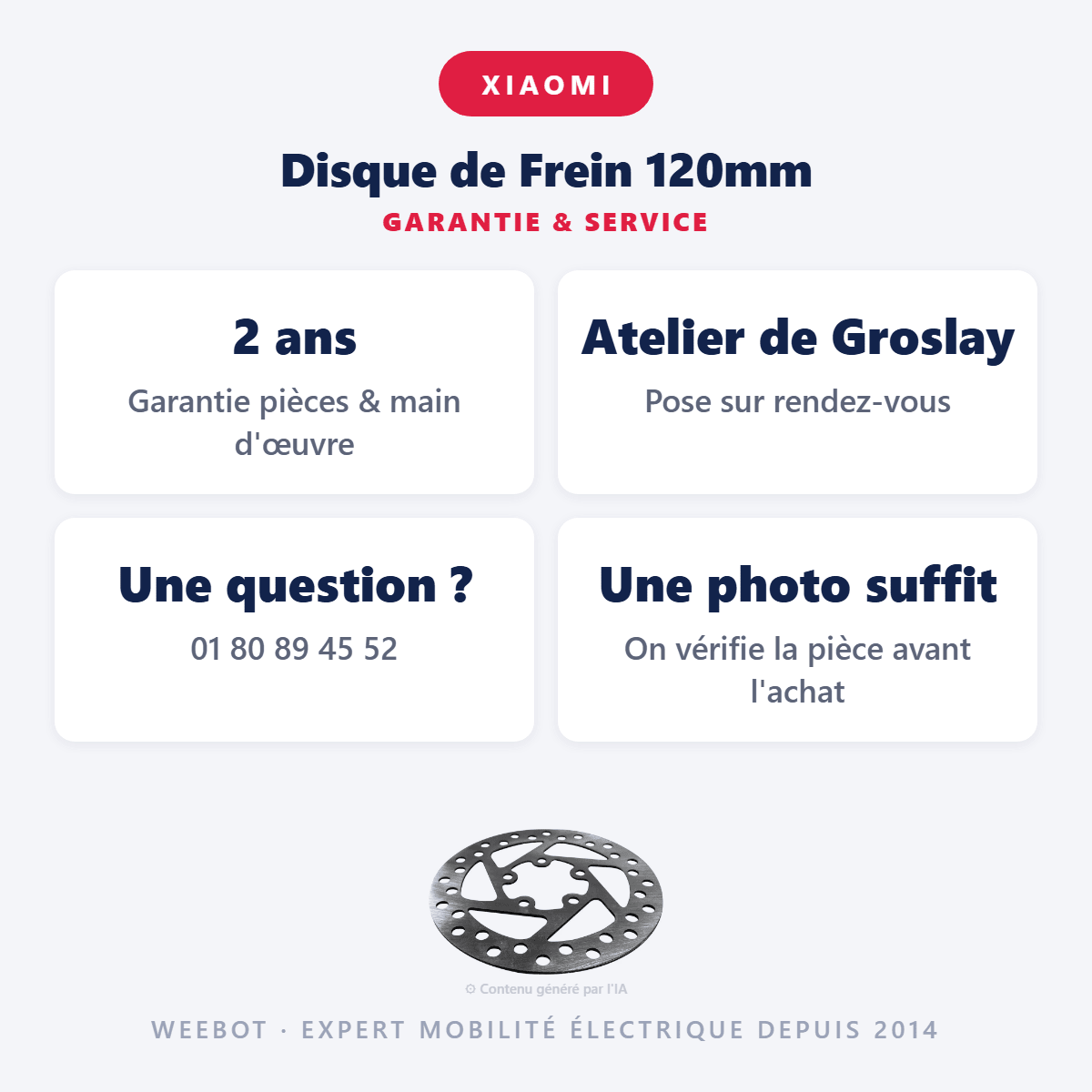 Disque de Frein 120mm pour Trottinette Électrique M365 Pro - Weebot