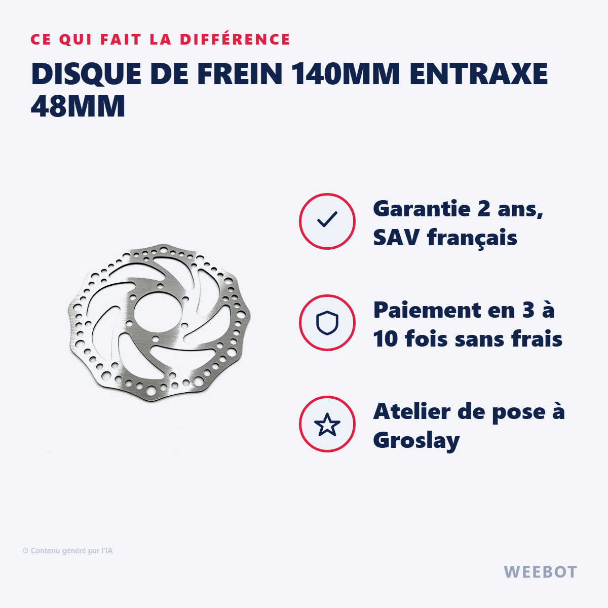 Disque de Frein 140mm Entraxe 48mm : les points forts