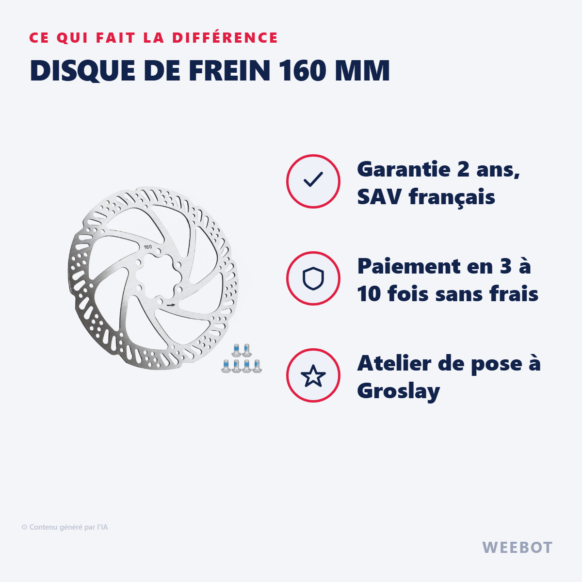 Disque de Frein 160 mm : les points forts