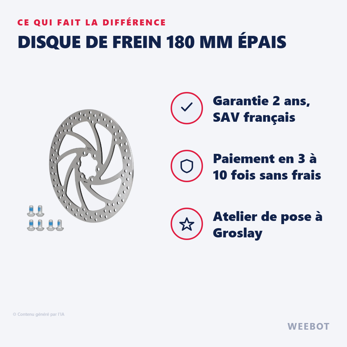 Disque de Frein 180 mm Épais : les points forts