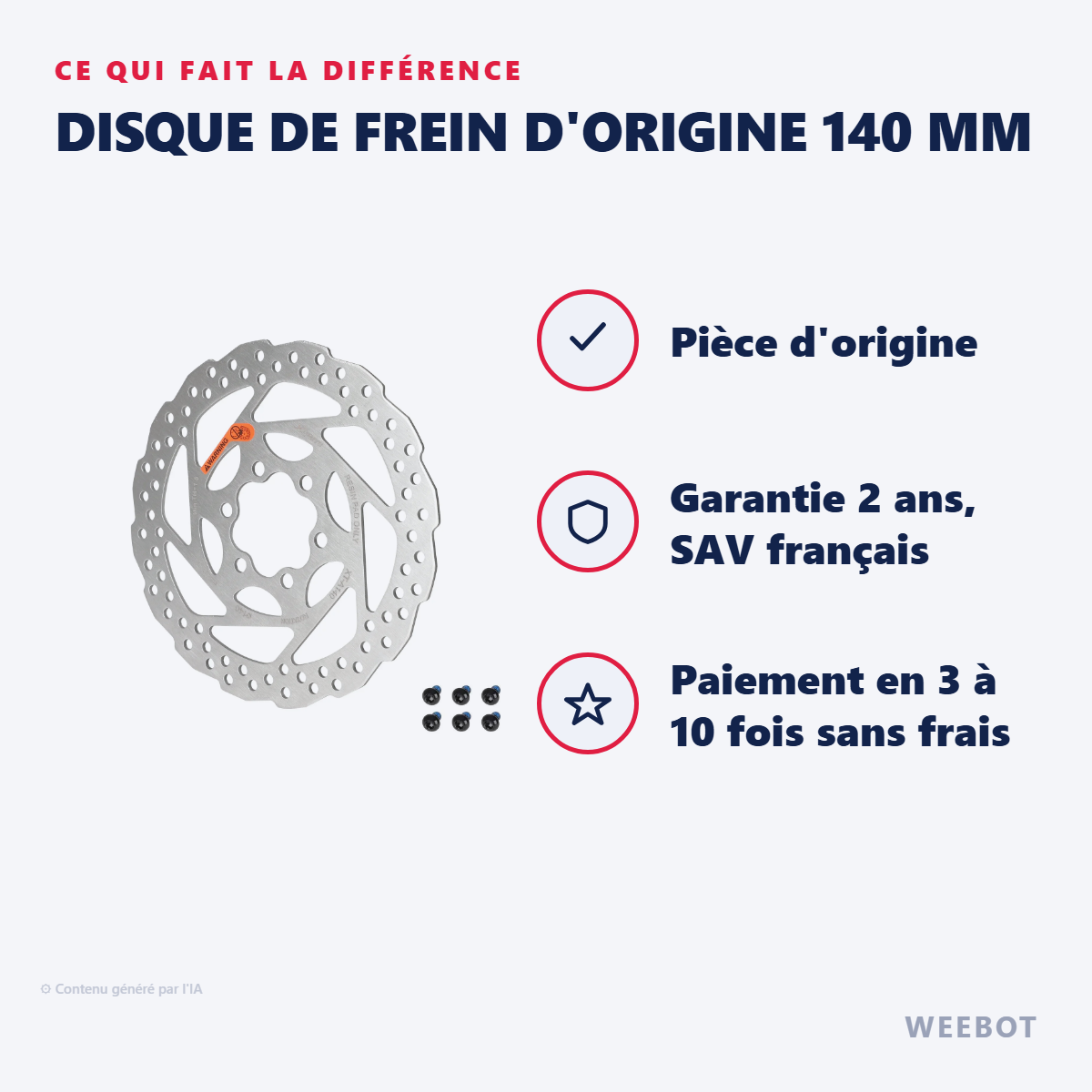 Disque de Frein d'Origine 140 mm : les points forts