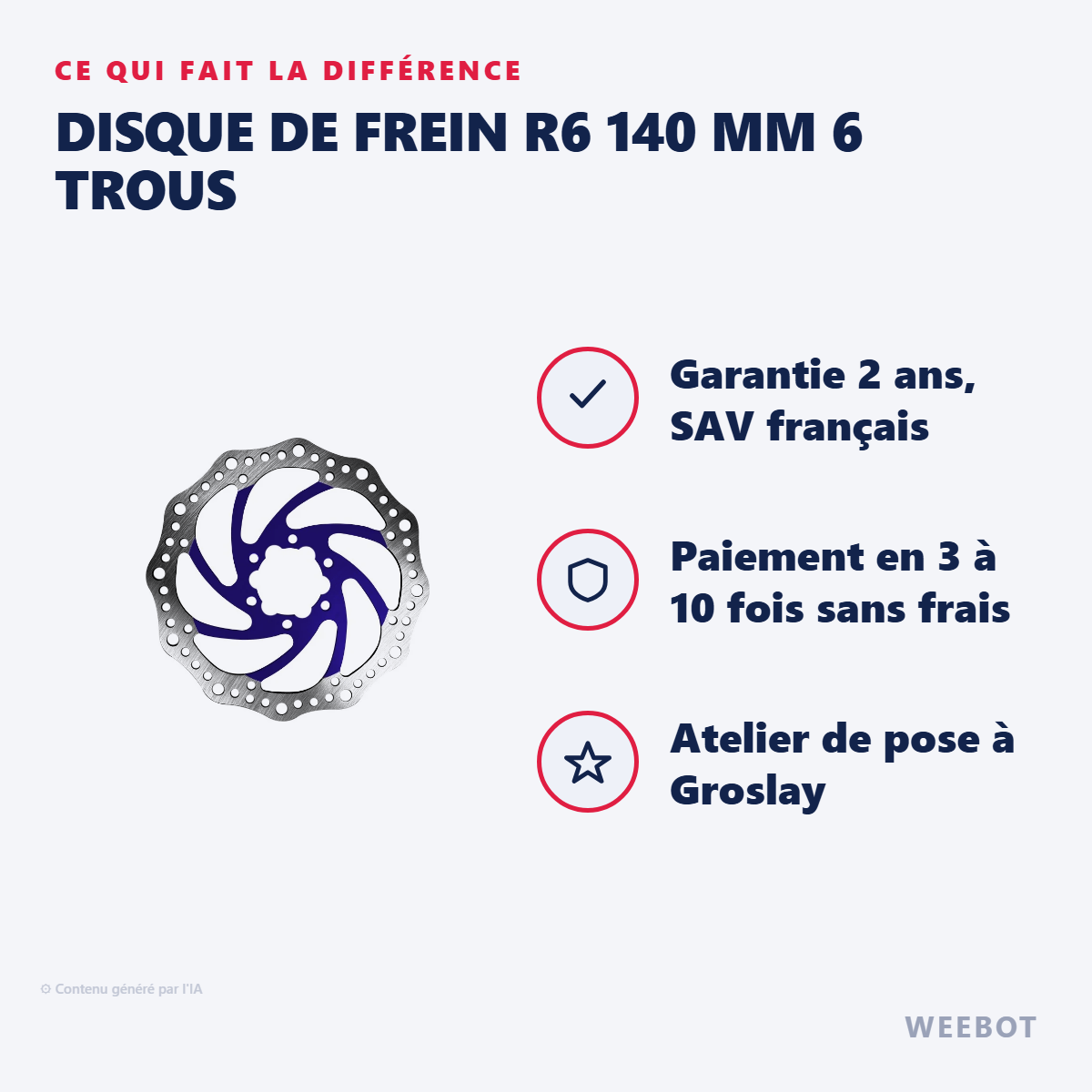 Disque de Frein R6 140 mm 6 Trous : les points forts