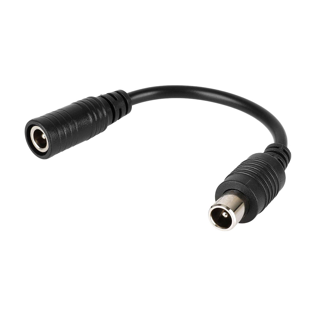 Câble adaptateur de charge noir avec connecteur DC2,1 d'un côté et embout de charge de l'autre