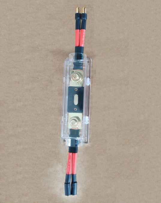 Boîtier porte-fusible transparent 150/200A équipé de ses câbles électriques