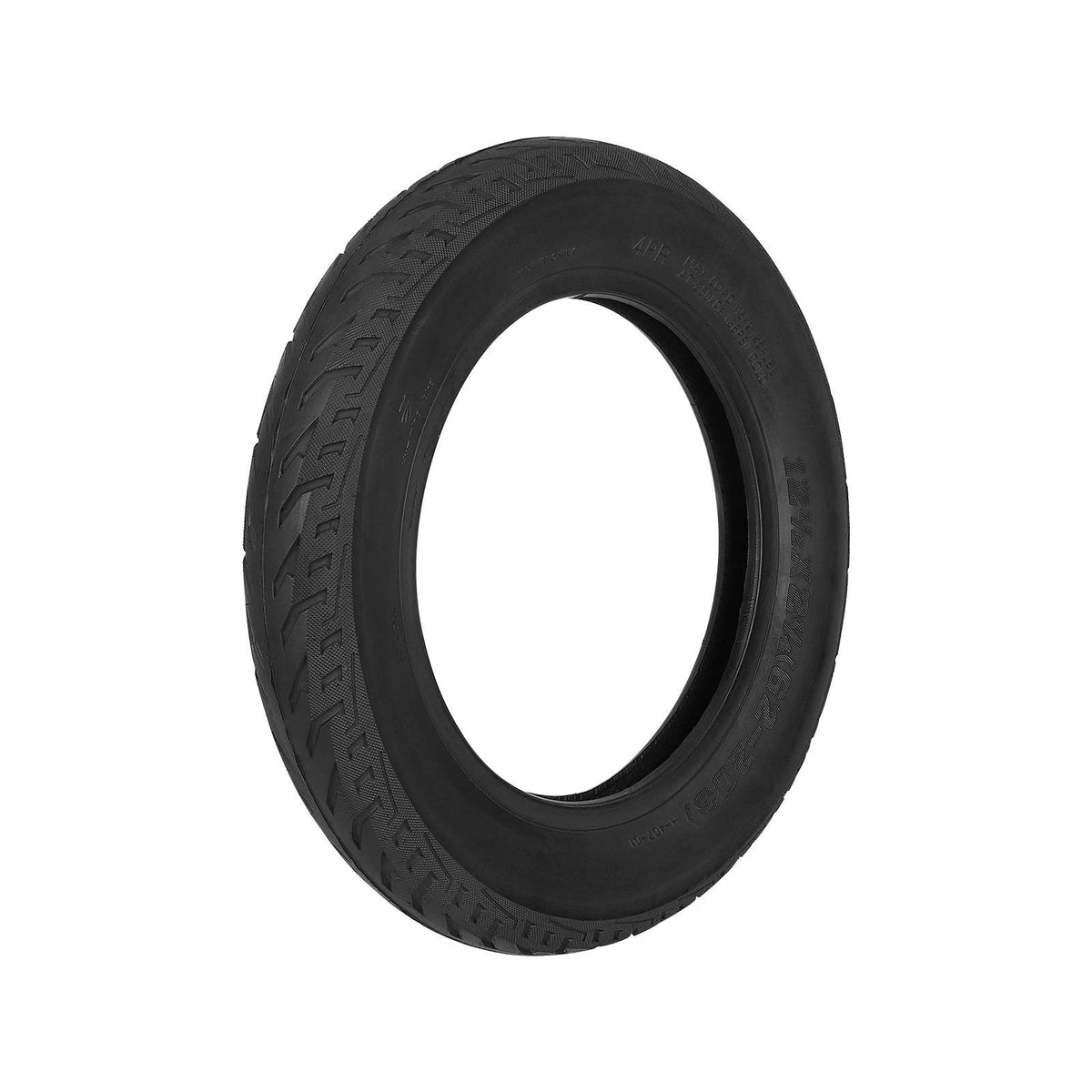 Pneu 12 pouces noir pour trottinette électrique vu de trois-quarts