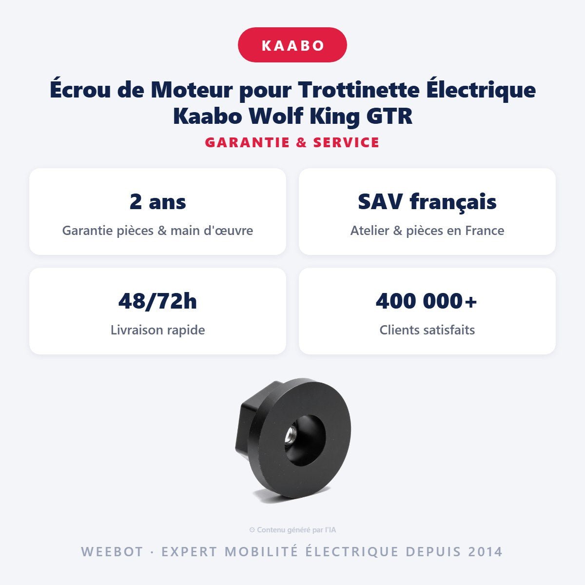 Écrou de Moteur pour Trottinette Électrique Kaabo Wolf King GTR - Weebot