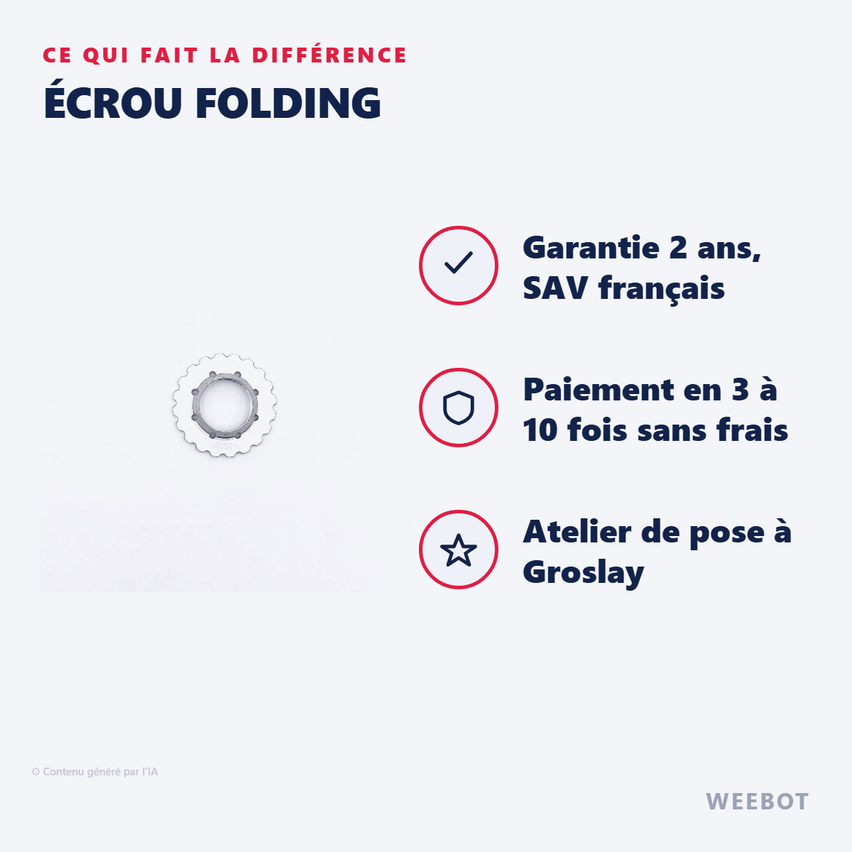 Écrou Folding pour Trottinette Électrique Minimotors Dualtron V1 - Weebot