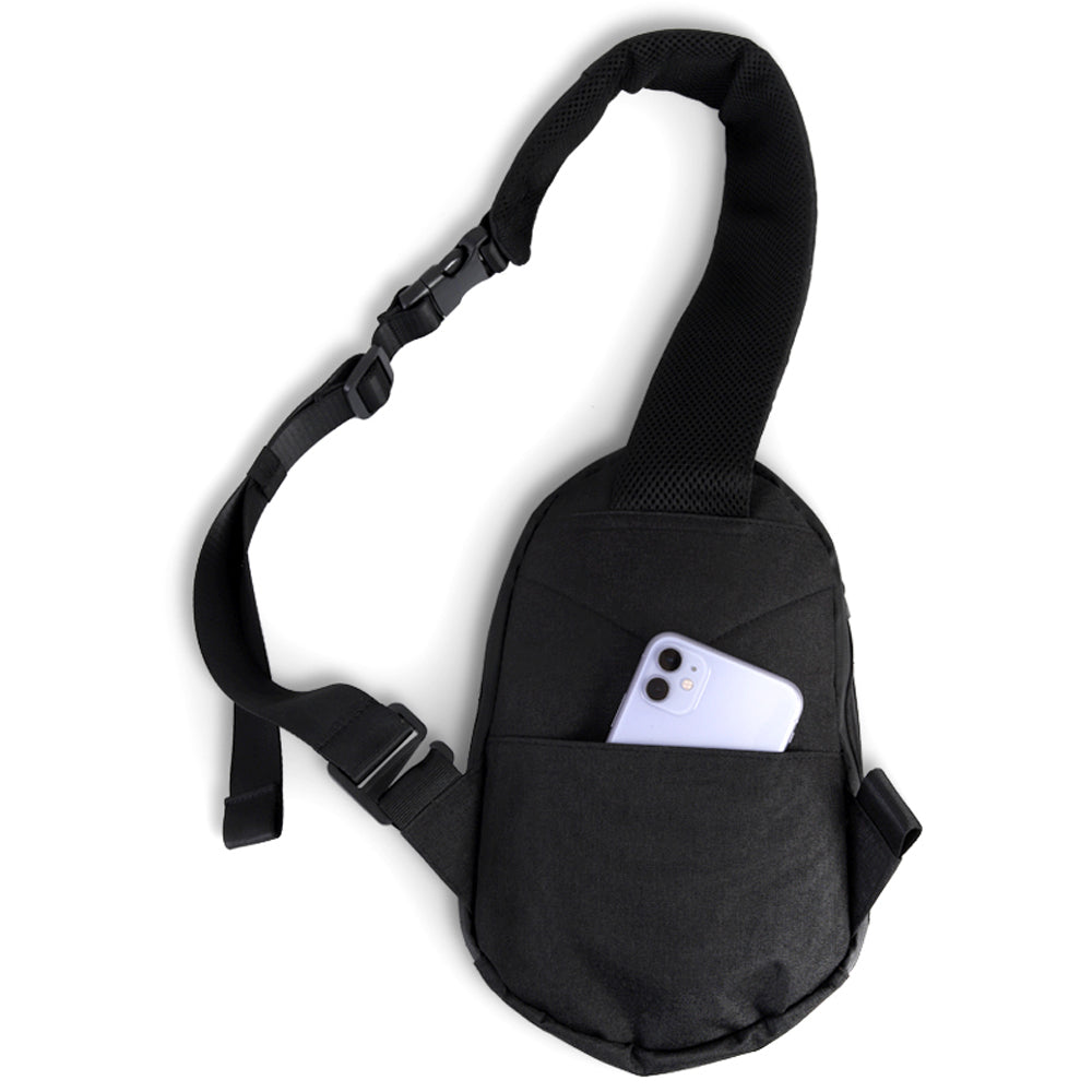 Sacoche Bandoulière Rigide Imperméable avec Port USB Noire, vue 6