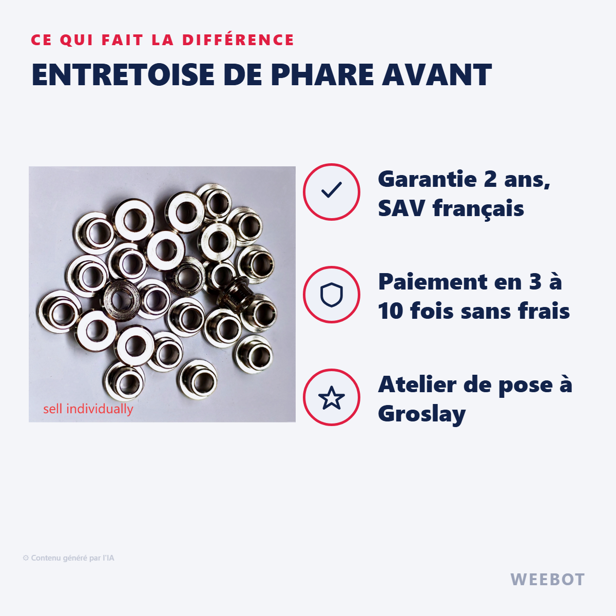 Entretoise de Phare Avant : les points forts