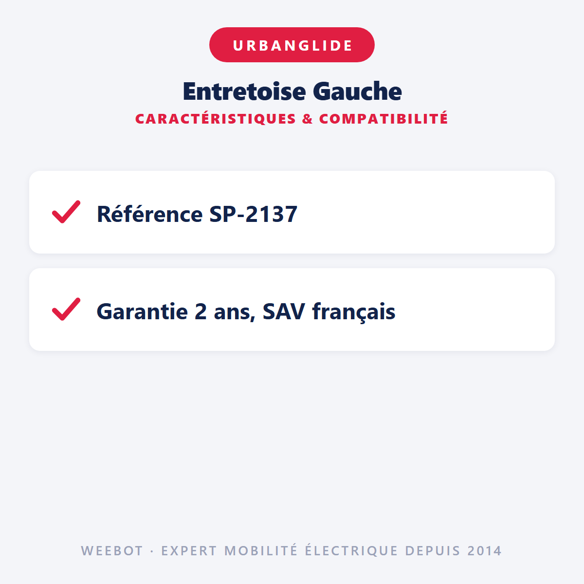 Entretoise Gauche : caractéristiques et compatibilité