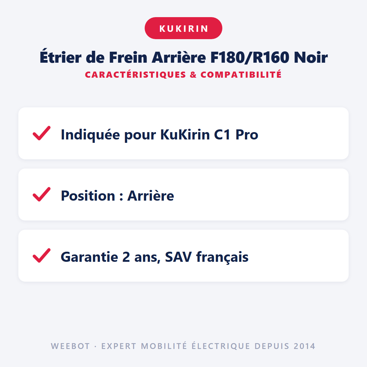 Étrier de Frein Arrière F180/R160 Noir : caractéristiques et compatibilité