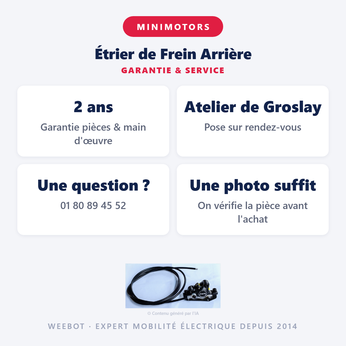 Étrier de Frein Arrière : garantie 2 ans et service après-vente
