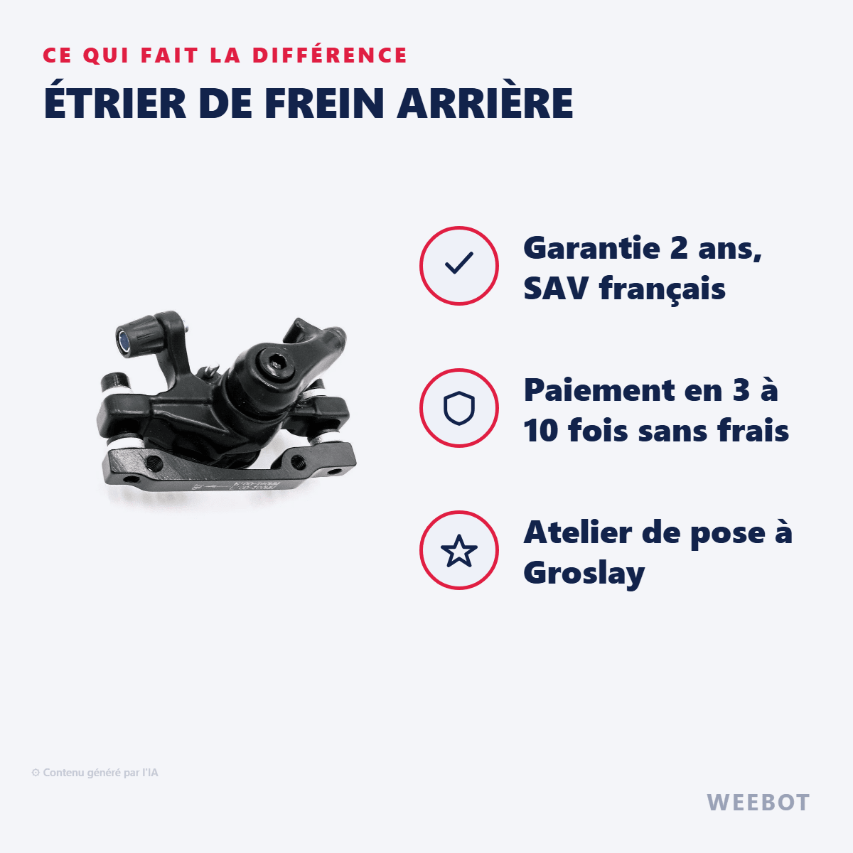 Étrier de Frein Arrière pour Trottinette Électrique Vsett 9 / Vsett 9+ - Weebot