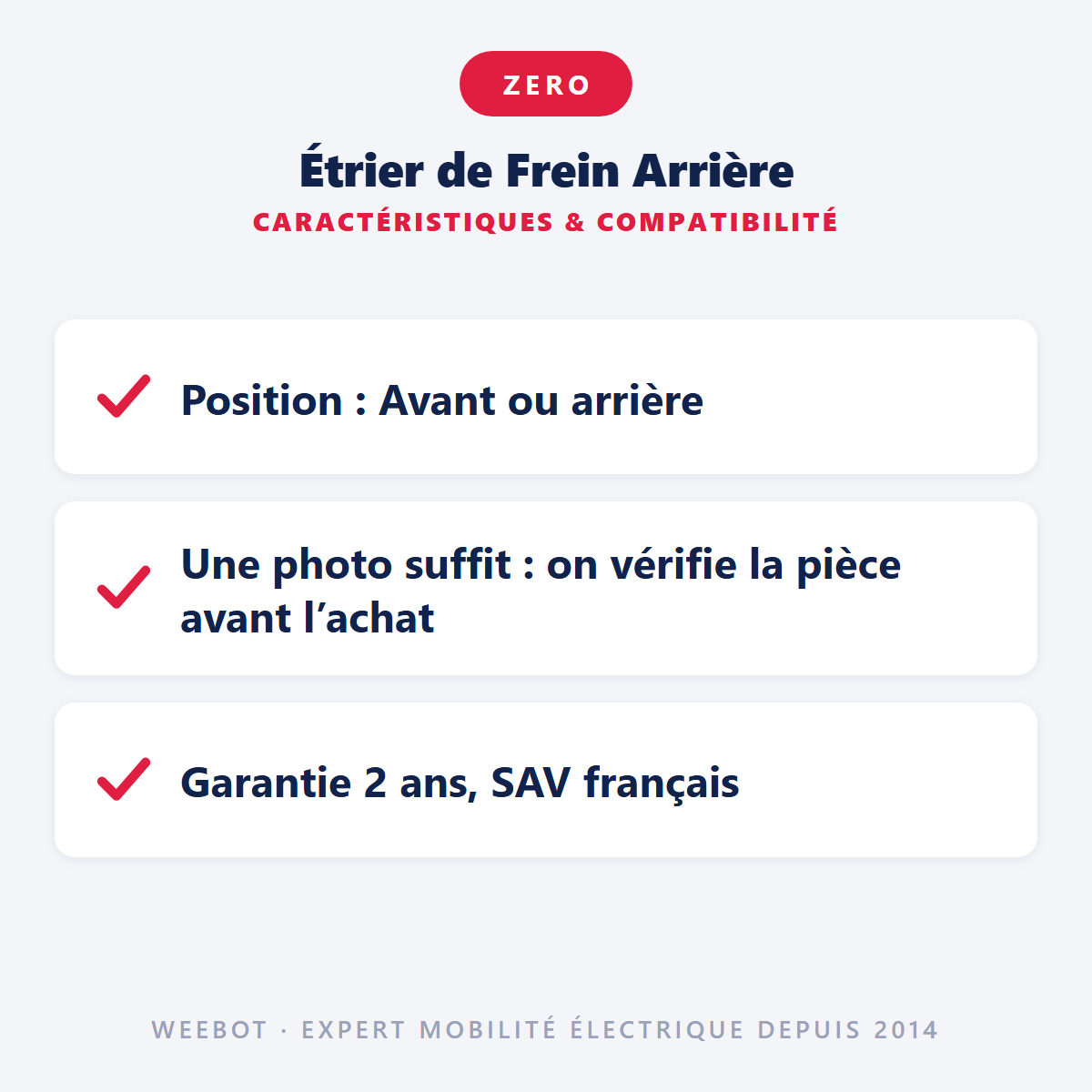 Étrier de Frein Arrière pour Trottinette Électrique Z10X / Avant Z8X - Weebot