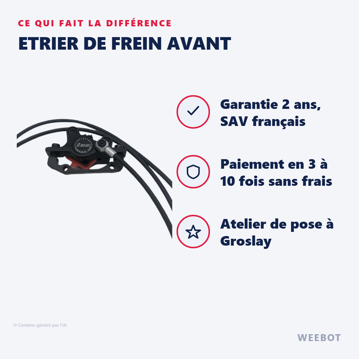 Etrier de Frein Avant : les points forts