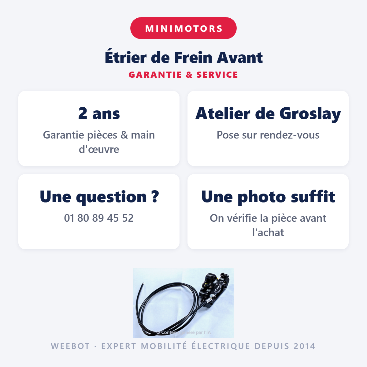 Étrier de Frein Avant : garantie 2 ans et service après-vente