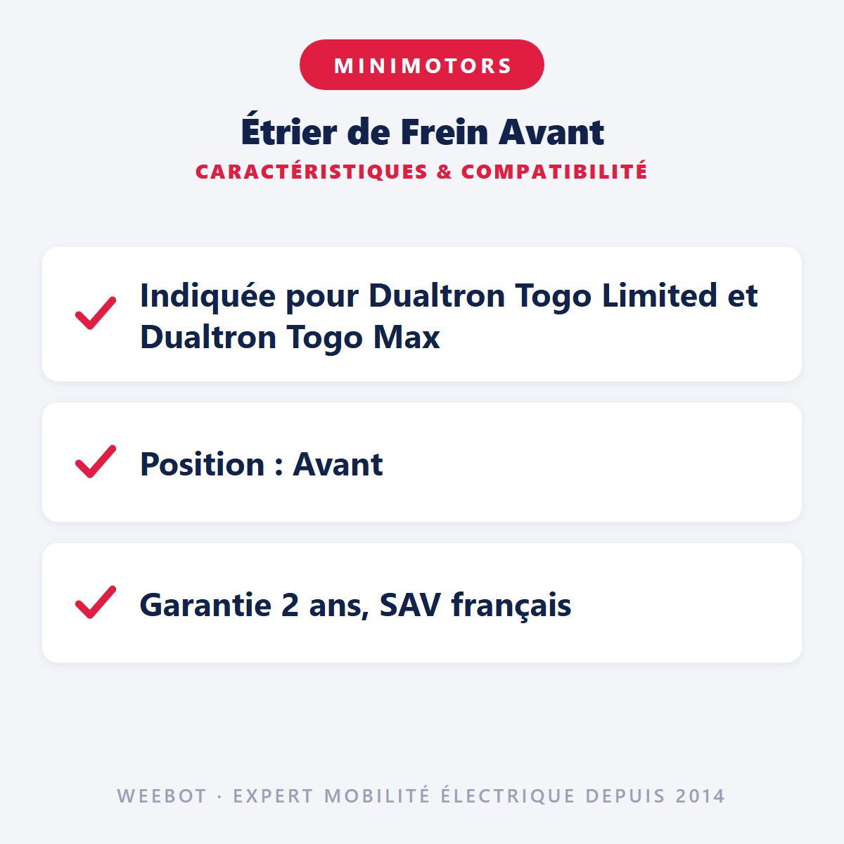 Étrier de Frein Avant : caractéristiques et compatibilité