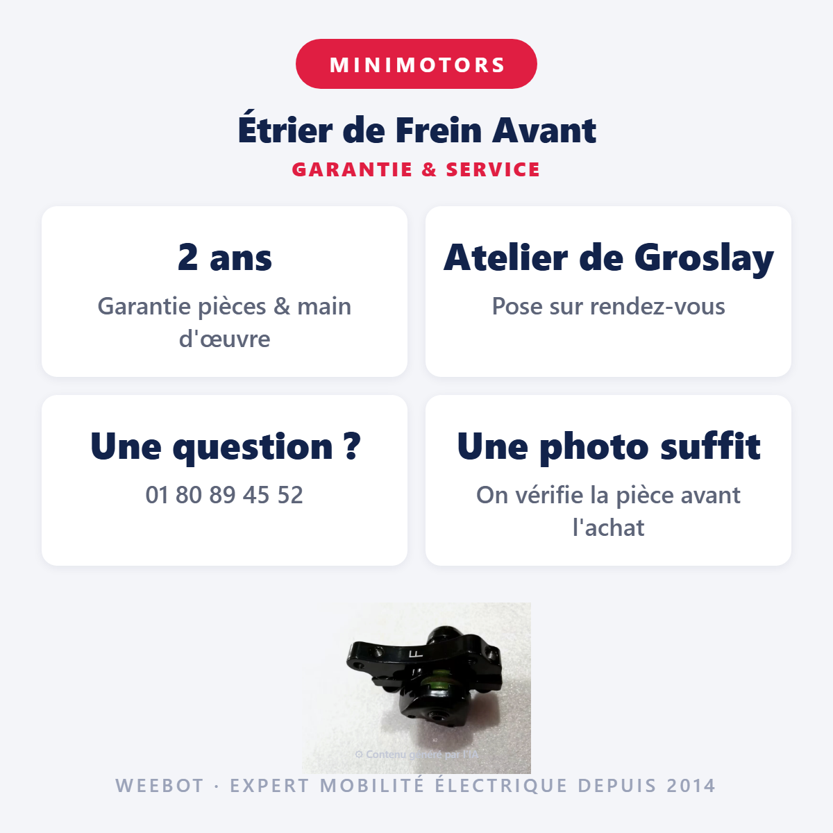 Étrier de Frein Avant : garantie 2 ans et service après-vente