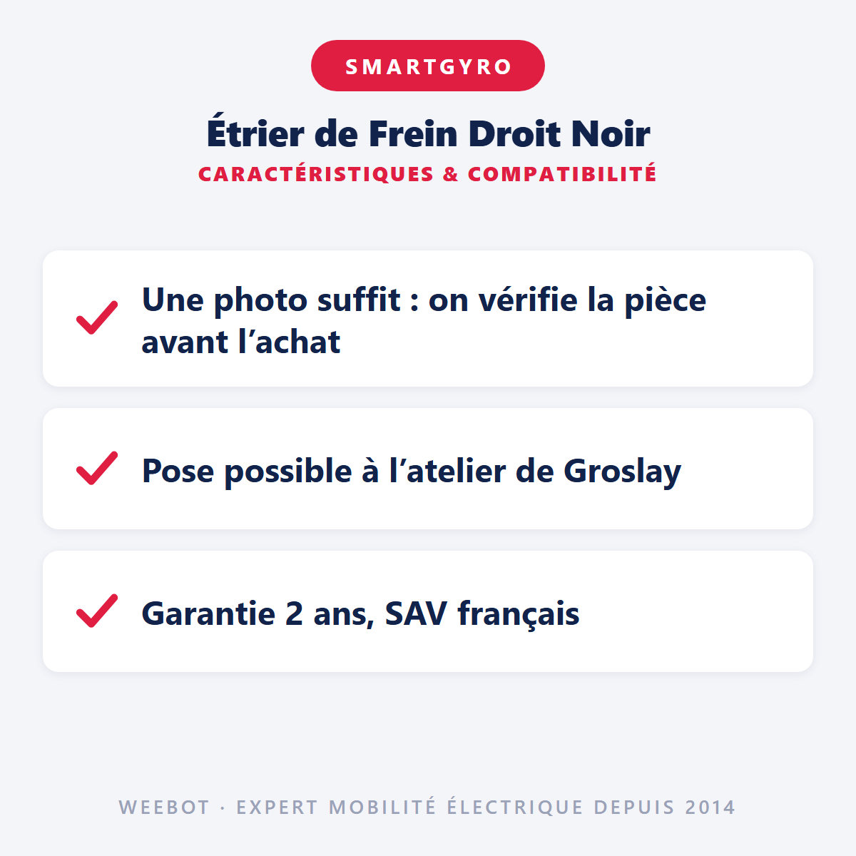 Étrier de Frein Droit Noir : caractéristiques et compatibilité
