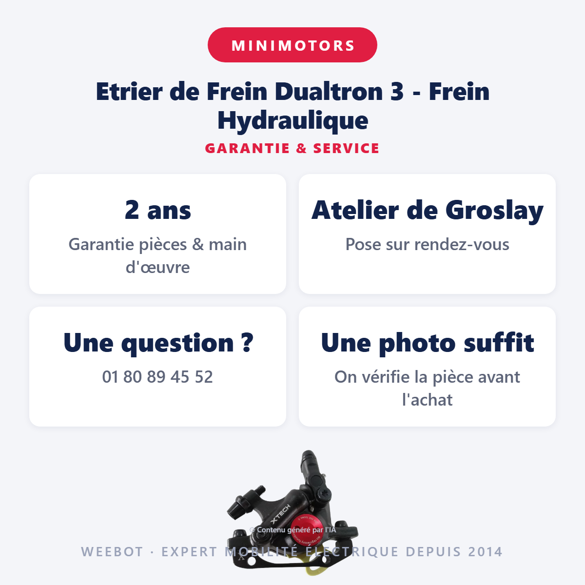 Etrier de Frein Dualtron 3 - Frein Hydraulique : garantie 2 ans et service après-vente