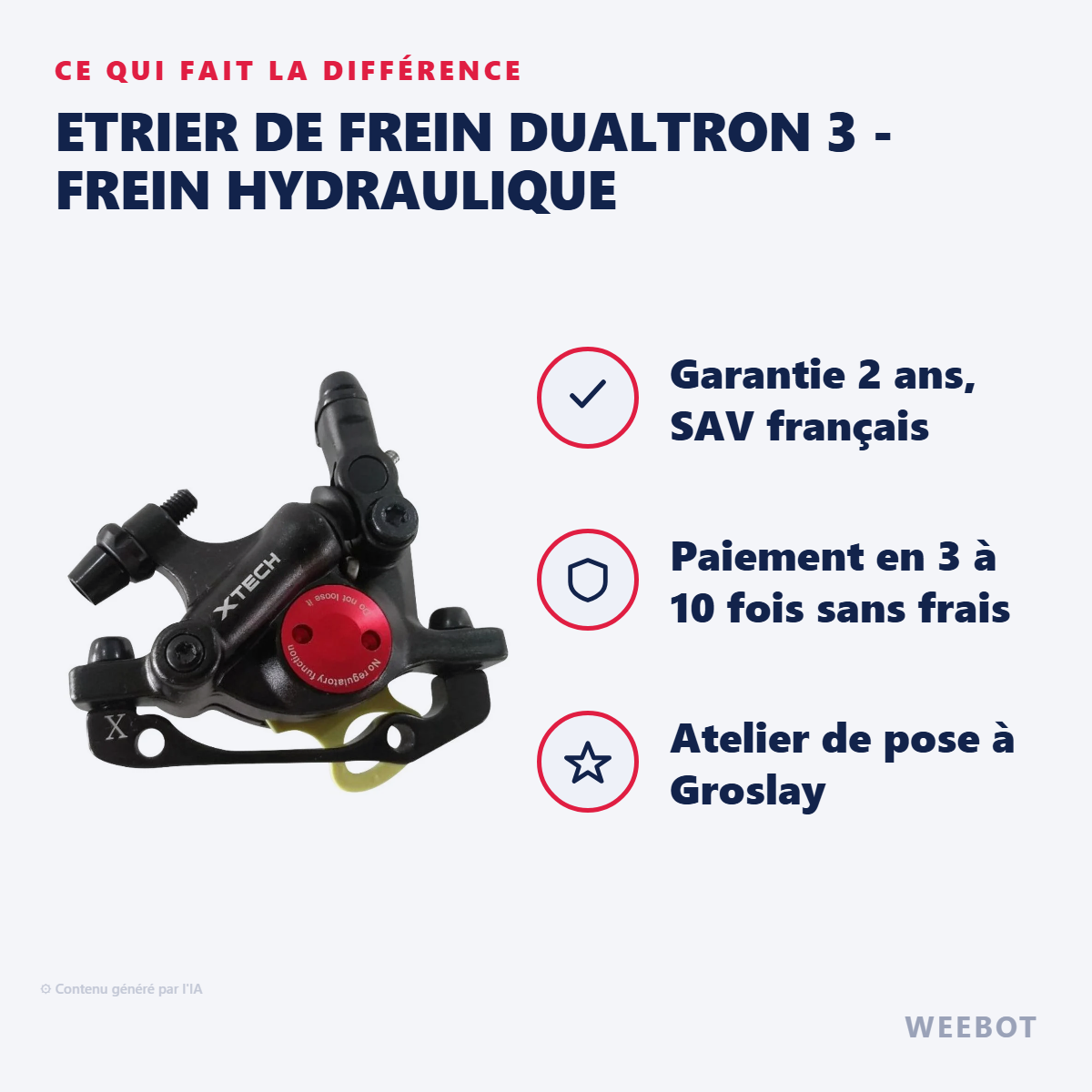 Etrier de Frein Dualtron 3 - Frein Hydraulique : les points forts